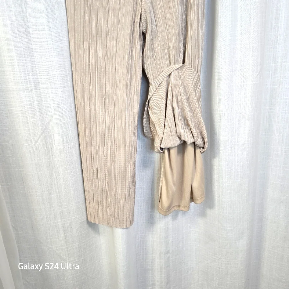 NWT‎ Anne Klein Beige Fully Lined Flowy Trousers Size M - Picture 5 of 11
